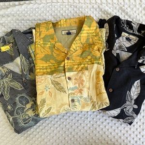 3 Tommy Bahama Men's 100% Silk Button Up Hawaiian Shirts XXL